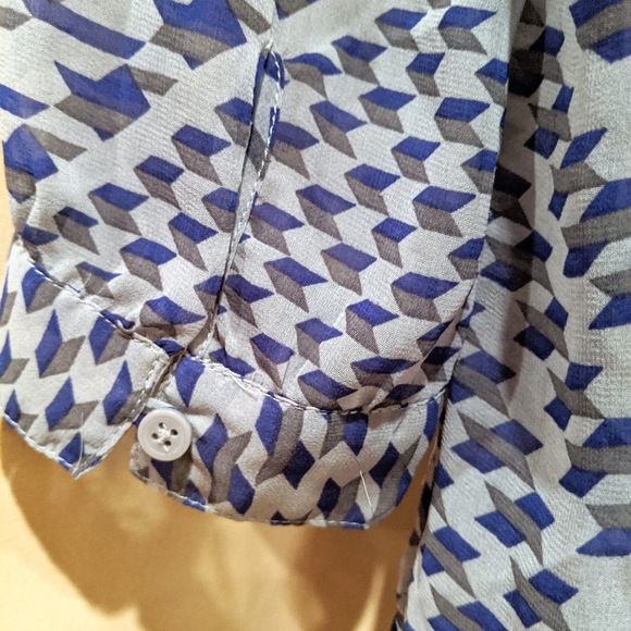 Banana Republic Mandarin Collar Button Down Blouse - Picture 5 of 7